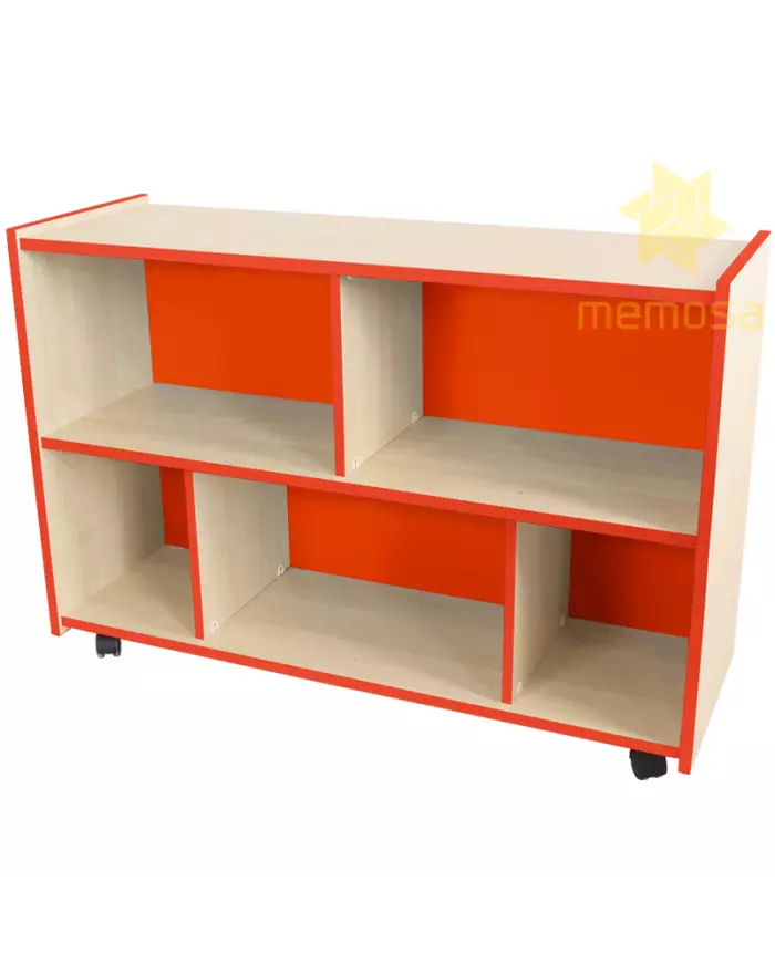 C03A01-Mueble Escolar Guarda Material Didáctico-Mandarina-Marca de Agua