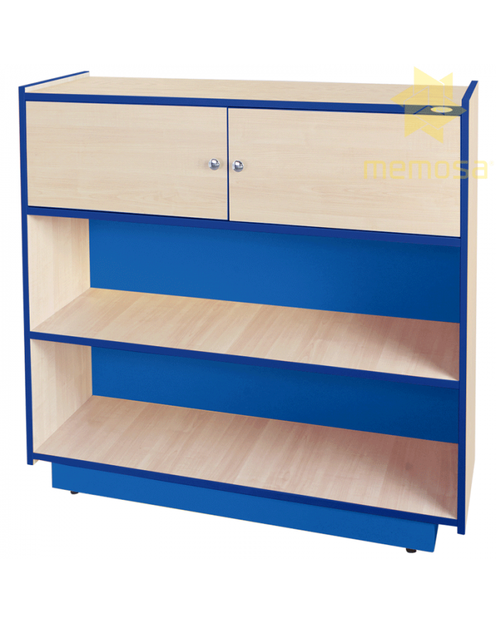 C03A06-Mueble Guarda Mochilas y Material Didáctico-Azul-Marca de Agua