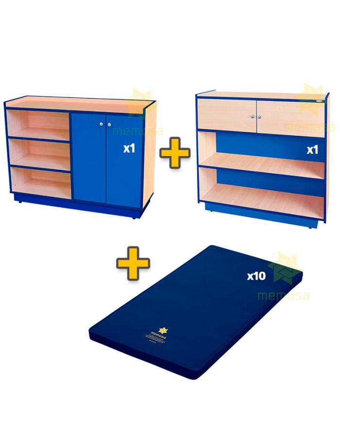 Conjunto de Muebles Organizadores + Colchonetas Infantiles