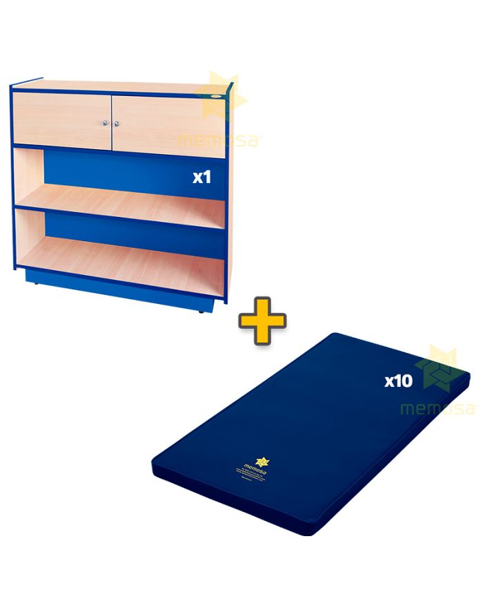 Conjunto de Guarda Material Didáctico y Mochilas + Colchonetas Infantiles