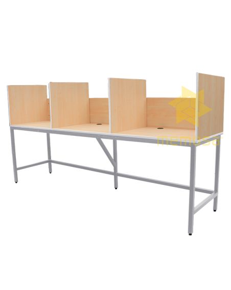 Mesa para Computadoras Escolares con Divisiones - 3 plazas