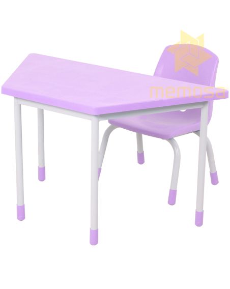 Conjunto de Mesas y Sillas Infantiles Colores Pastel - lavanda