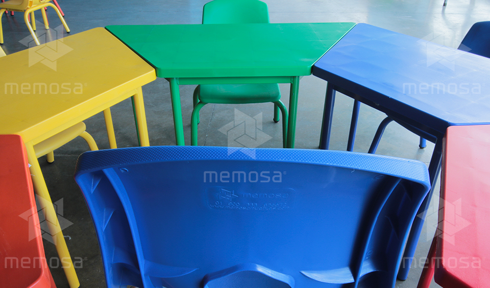 mesas escolares trapezoidales de preescolar memosa