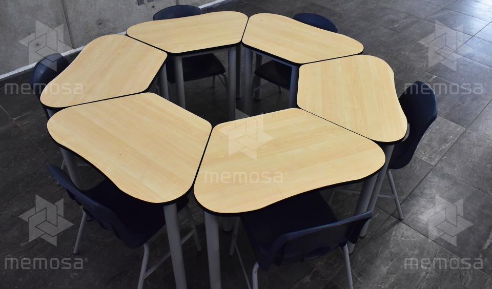 mesas escolares trapezoidales redondeadas memosa