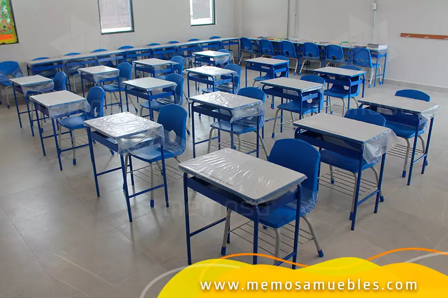Mesas con Papelera y Sillas para Primaria